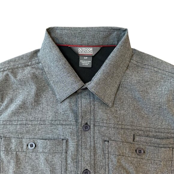 Outdoor Research Wayward II Shirt Mens Small Long Sleeve Button Up Hiking Gray - Picture 2 of 7